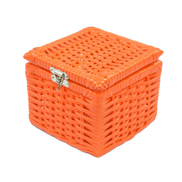 Caixa Colors C/ Fecho 15x15x12cm Laranja