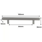 Caixa Com 40 Puxadores Haste Redondo Em Metal Inox 64mm