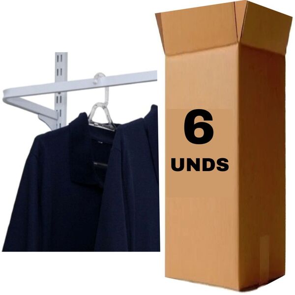 Caixa Com 6 Cabideiros 90cm Branco
