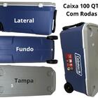 Caixa Cooler Termico Lakeside Azul100qt 94l Com Rodas Coleman
