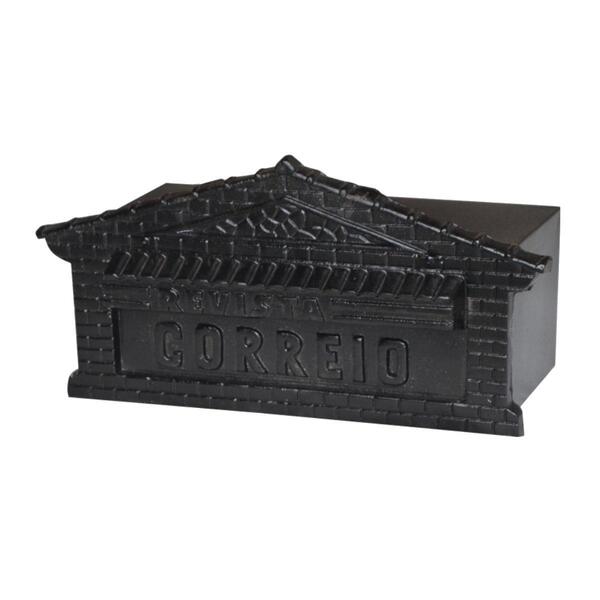 Caixa Correio Cartas Atlanta Revista Preta Detras 20x40x15cm