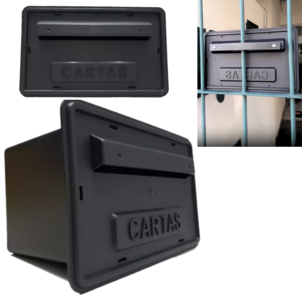 Caixa Correio Cartas Embutir Muro Sobrepor Portão Grades Preta