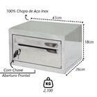 Caixa Correio Cartas Master Frontal Inox E Chave 26x41x18cm