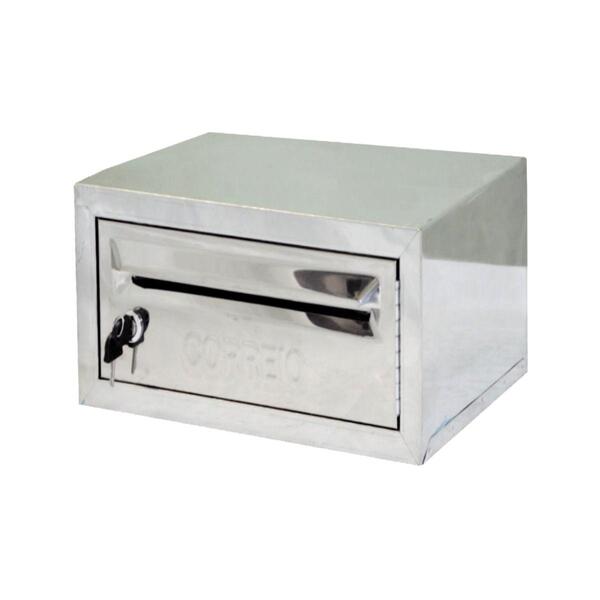 Caixa Correio Cartas Master Frontal Inox E Chave 26x41x18cm