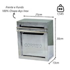 Caixa Correio Cartas Popular 30 Inox Para Grade 13x25x30cm