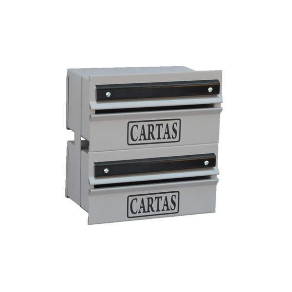 Caixa Correio Condomínio Detrás Para Grade Cinza 2 Módulos
