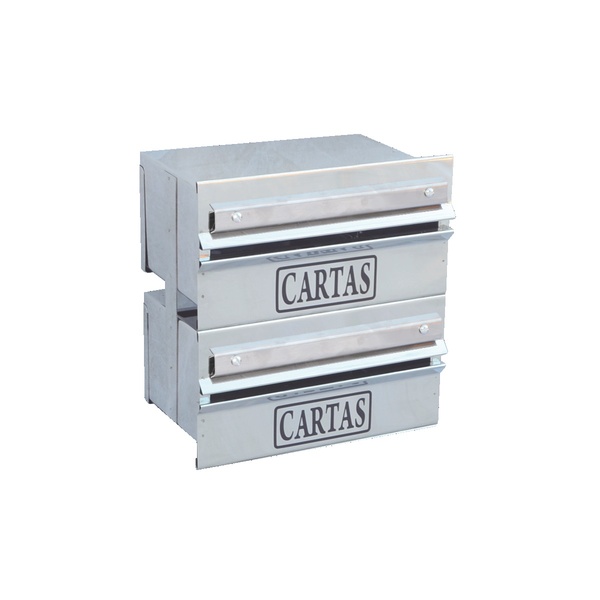 Caixa Correio Condomínio Detrás Para Grade Inox 2 Módulos