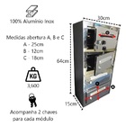 Caixa Correio Condomínio Frontal Chapa Inox E Chave 4 Módulo