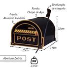 Caixa Correio Para Cartas Americana Preta Detras 31x25x22cm