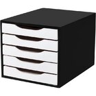 Caixa Correspondência Madeira Arquivo 05 Gavetas Preto/br