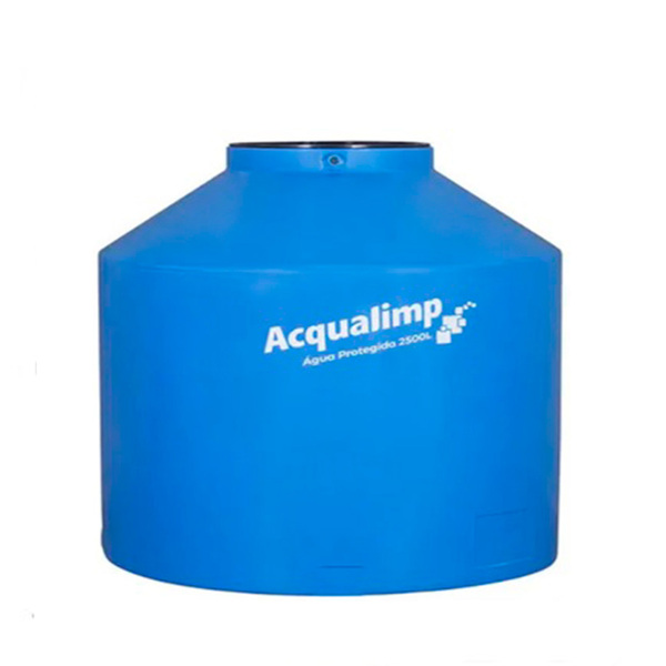 Caixa d'água Polietileno 2500l Azul com Tampa Click Acqualimp