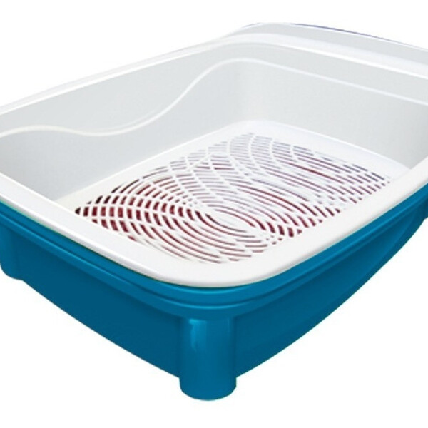 Caixa De Areia Higiênica Gatos 3 Peças Furacão Pet - Azul