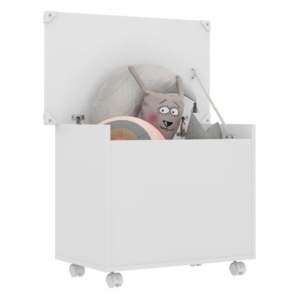 Caixa De Brinquedos Baú Organizador Com Rodízios Multimóveis