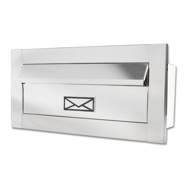 Caixa De Correio Carta Frente Em Inox Polido Brilhante Espelh