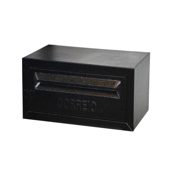 Caixa De Correio Cartas Master Frontal Preta 26x41x18cm