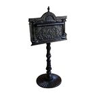 Caixa De Correio Colonial Bicicleta Com Pé Alumínio Fundido