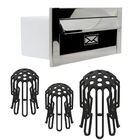 Caixa De Correio Dual Inox Preta 14cm E 3 Ralo Para Calha