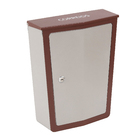 Caixa de Correiocom Fechadura  para Muro Aço Galvanizado Cinza e Marrom 36,5x30x12cm