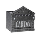 Caixa de Correio para Muro Alumínio e Aço Carbono Prata Craquelado 12x20x15cm