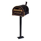 Caixa De Correio Para Cartas Americana Ouro Com Pé 100cm