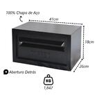 Caixa De Correio Para Cartas Master Detrás Preta 26x41x18cm