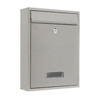Caixa de Correio com Fechadura para Muro Aço Inox Prata 36x26x9cm