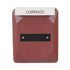 Caixa de Correio com Fechadura para Portão Aço Galvanizado Vermelho e Branco 38x31x11,3cm
