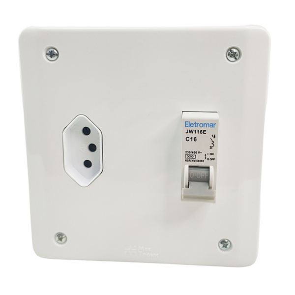 Caixa De Disjuntor 16a Com Tomada 20a Unipolar Ar Condicionad