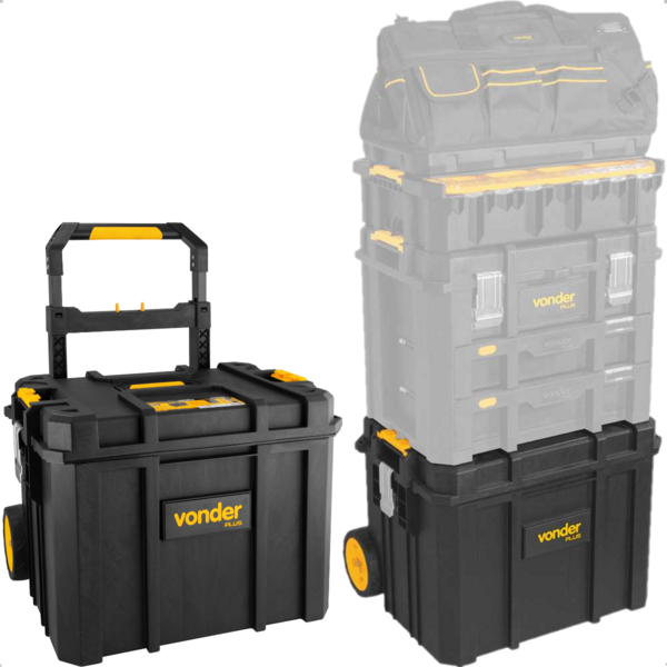 Caixa De Ferramentas Plástica Com Rodas Crv 900 Vonder