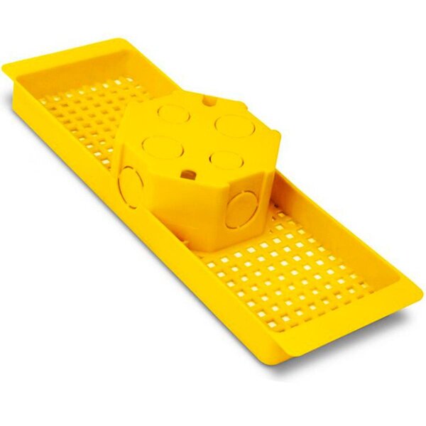 Caixa De Luz Roma Para Laje Octogonal Amarela 4x4 Com Suporte