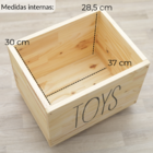 Caixa De Madeira Pinus Baú Infantil Organizador De Brinquedos