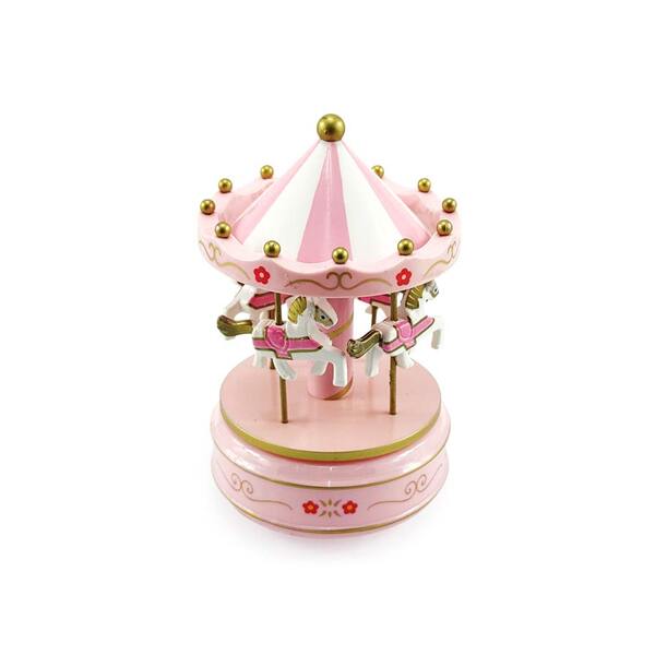 Caixa De Musica Carrossel Musical Cavalinhos De Plástico Deco