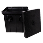 Caixa De Passagem Esgoto Quadrada 48l Preta - Mallton - 3130