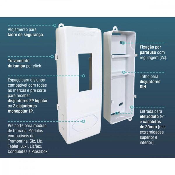 Caixa De Proteção Para Disjuntor E Tomada Tramontina Branca | Leroy Merlin