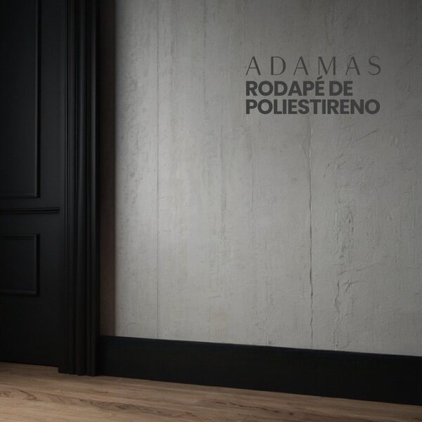 Caixa De Rodapé Adamas - ( C/ Friso) Poliestireno - 10cm - 2,
