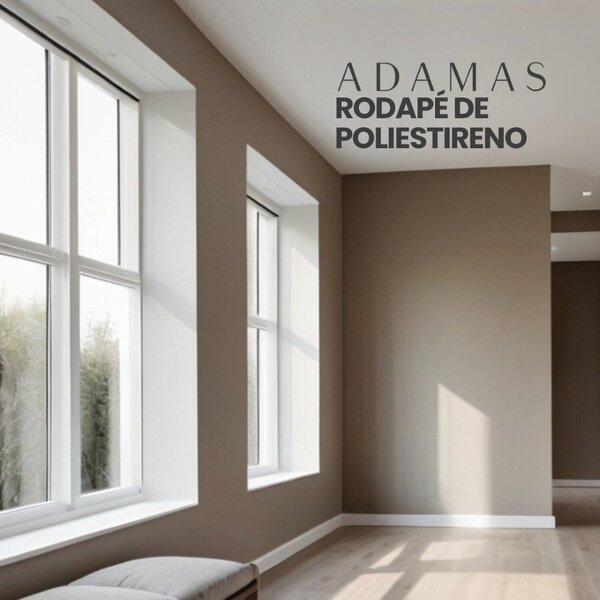 Caixa De Rodapé Adamas - ( C/ Friso) Poliestireno - 20cm - 2,