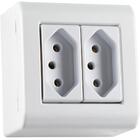 Caixa De Sobrepor 2 Tomadas 2p+t 10a 250v Tramontina Branca