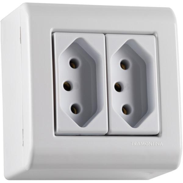 Caixa De Sobrepor Com 2 Tomadas 2p+t 20 A 250 V Tramontina Li