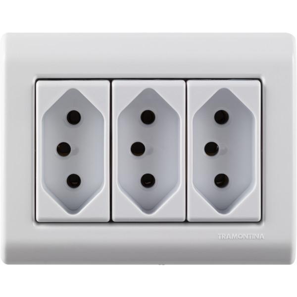 Caixa De Sobrepor Com 3 Tomadas 2p+t 20 A 250 V Tramontina Li