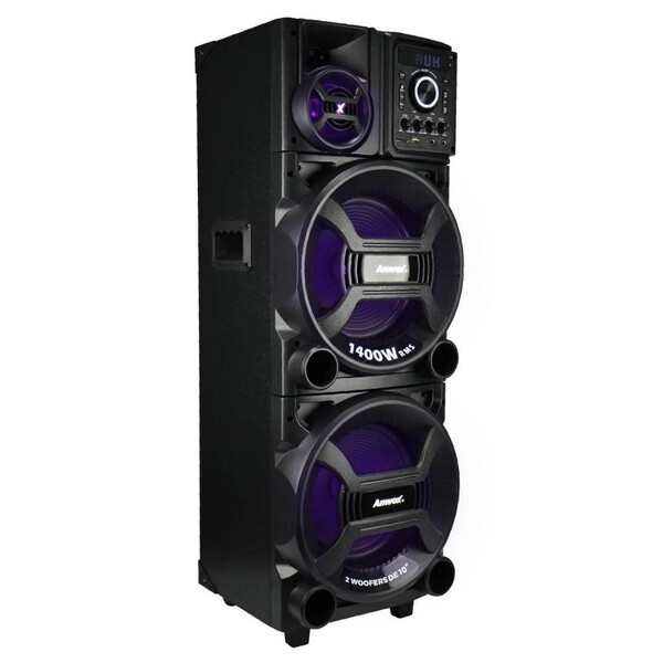 Caixa De Som Amvox Titan 1400w Led Bluetooth Usb Sd Bivolt Pr