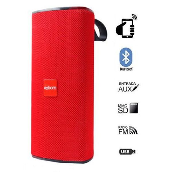 Caixa De Som Bluetooth 3.0 Portatil 10w Cs-m33bt Exbom Vermel