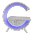 Caixa De Som Bluetooth Rgb Luminaria Led Carregador Induçao C