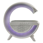 Caixa De Som Bluetooth Rgb Luminaria Led Carregador Induçao C