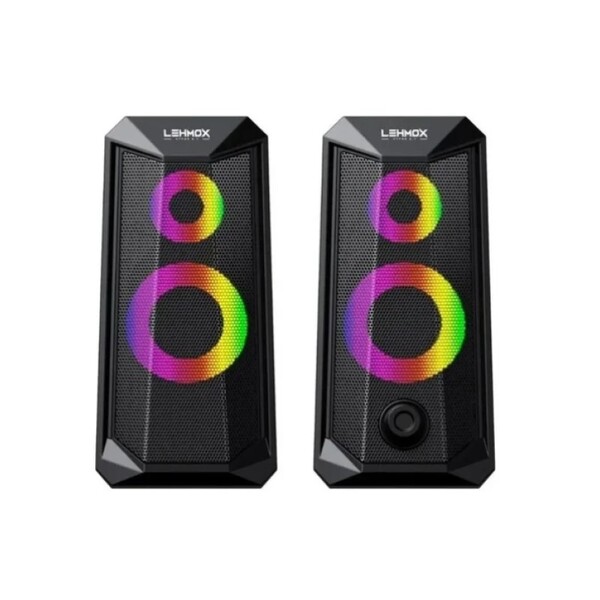 Caixa De Som Gamer Led Rgb Stereo Usb/p2 - Lehmox Gt-s4