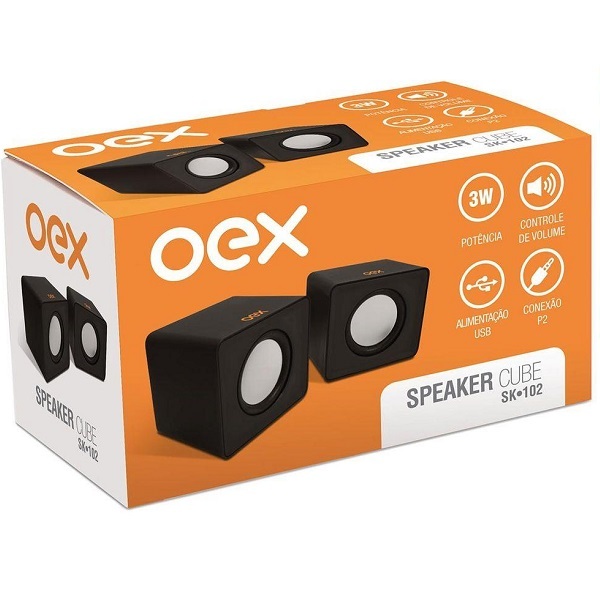 Caixa De Som Para Pc Oex Cube Sk102 Preto