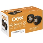 Caixa De Som Para Pc Oex Round Sk100 Preto E Laranja 8w