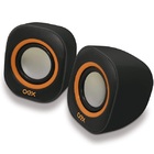 Caixa De Som Para Pc Oex Round Sk100 Preto E Laranja 8w