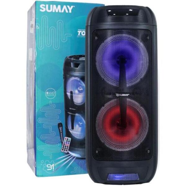 Caixa De Som Portátil Sumay Tower Cap30 400w Preta