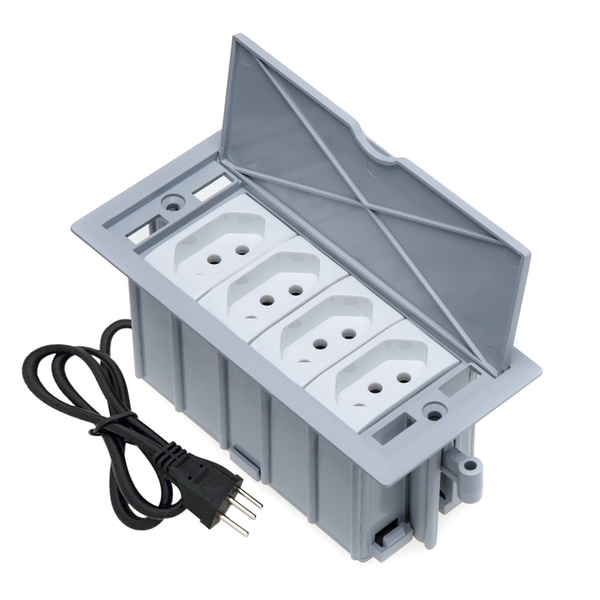 Caixa De Tomada 4 Blocos 4 Tomadas 20a Cinza