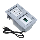 Caixa De Tomada 4 Blocos Embutir 3 Tomadas 10a 3 Usb 5.2a Bra